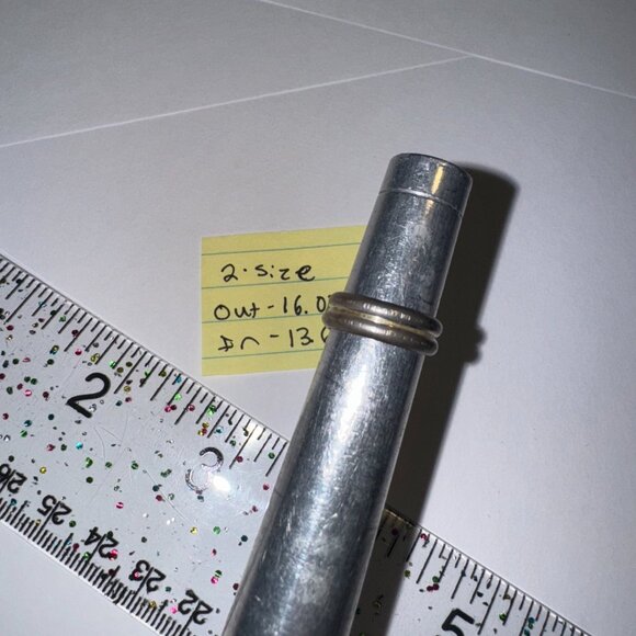 Sterling Silver Thick Double Band Ring, Size 2 - Picture 6 of 13